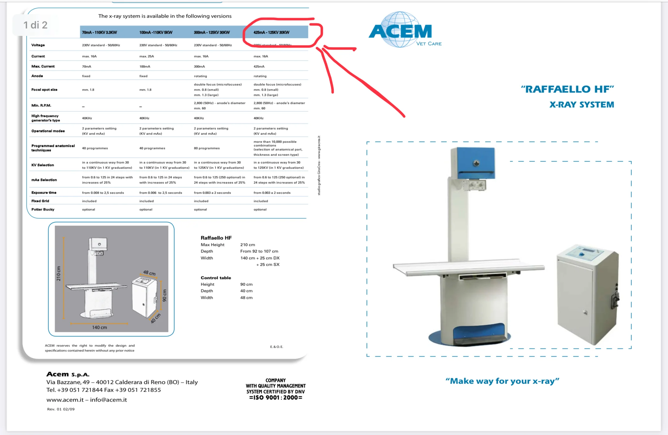 Sell Veterinary x ray machine ACEM SPA Raffaello HF 2006 (Italy ...