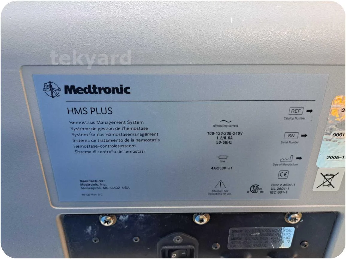 Venta de Analizador de coagulación MEDTRONIC Hepcon HMS Plus 2005 (EE ...