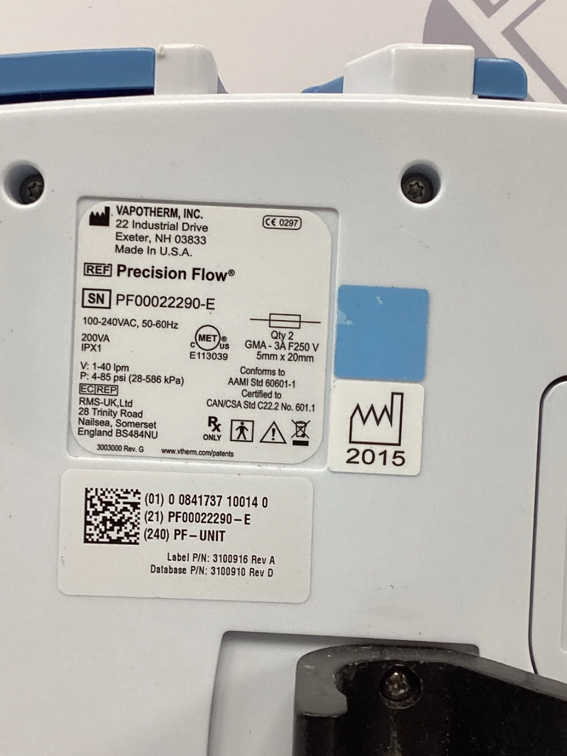 Sell Humidifier/Heater VAPOTHERM Precision Flow Plus 2015 (United ...