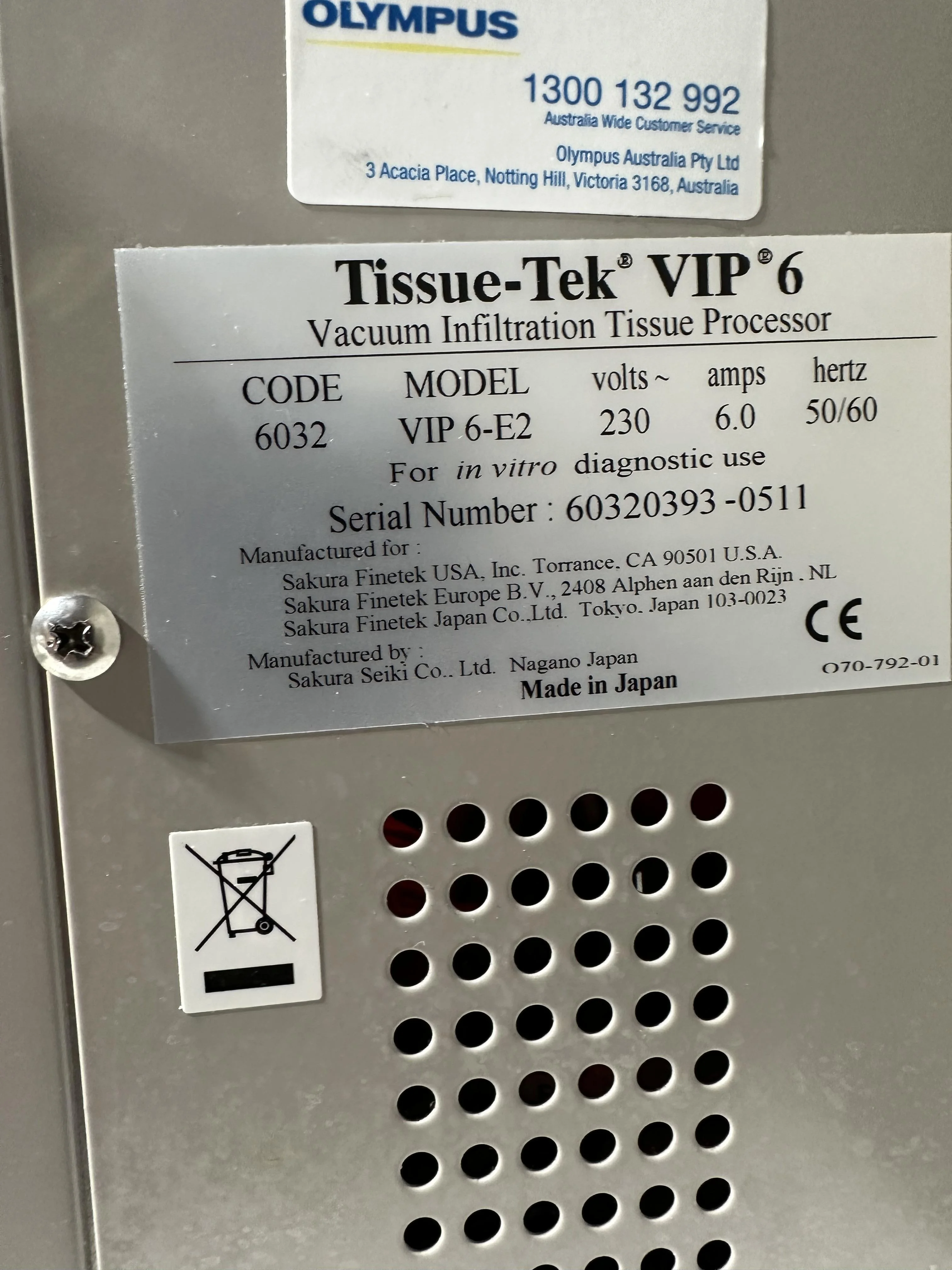 Sell Tissue Processor SAKURA Tissue-Tek VIP 6 2014 (Australia) | Bimedis