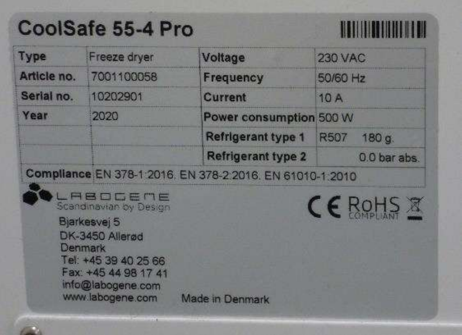 Vender Liofilizador LABOGENE Scanvac Coolsafe Pro 2020 (Reino Unido ...