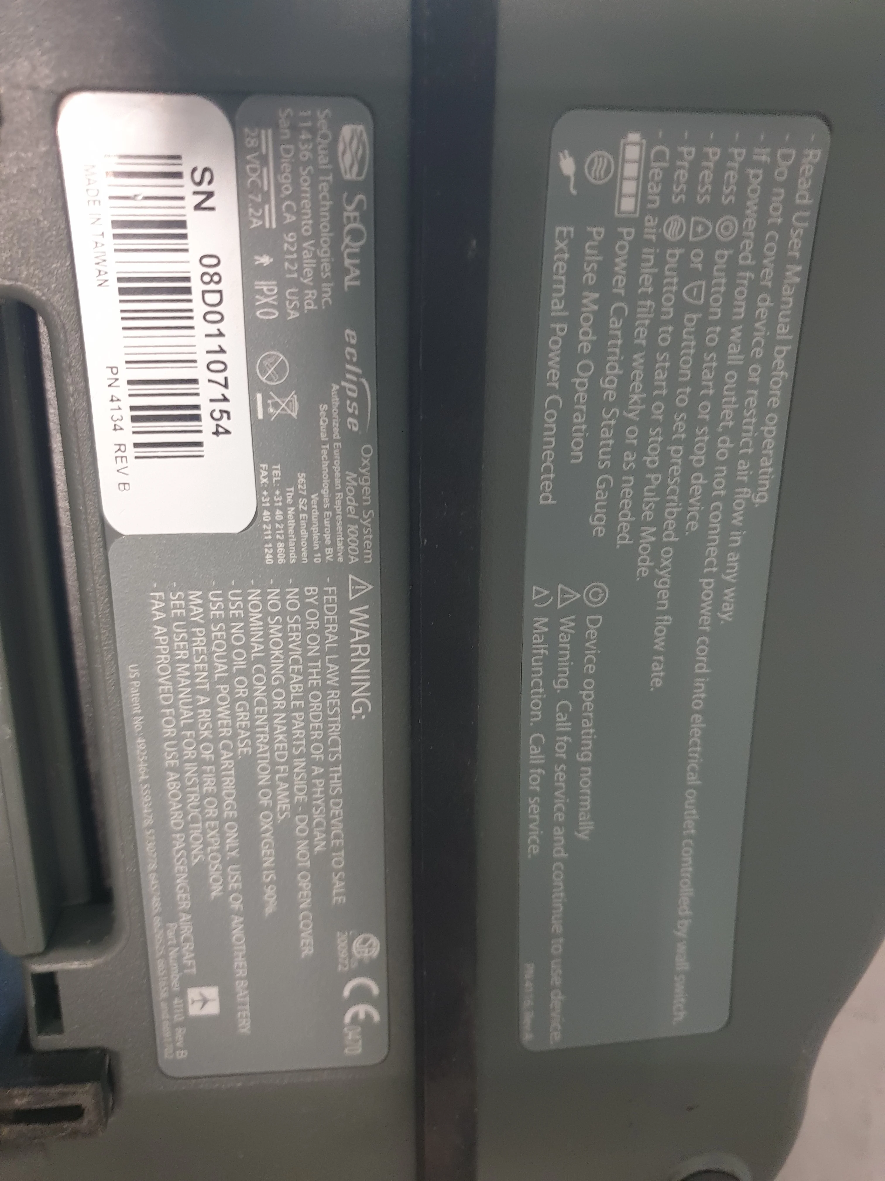 Sell Oxygen Concentrator SEQUAL Eclipse 1 (Germany) | Bimedis