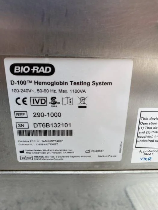 Sell Hemoglobin analyzer BIO-RAD D-100 2016 (Belgium) | Bimedis