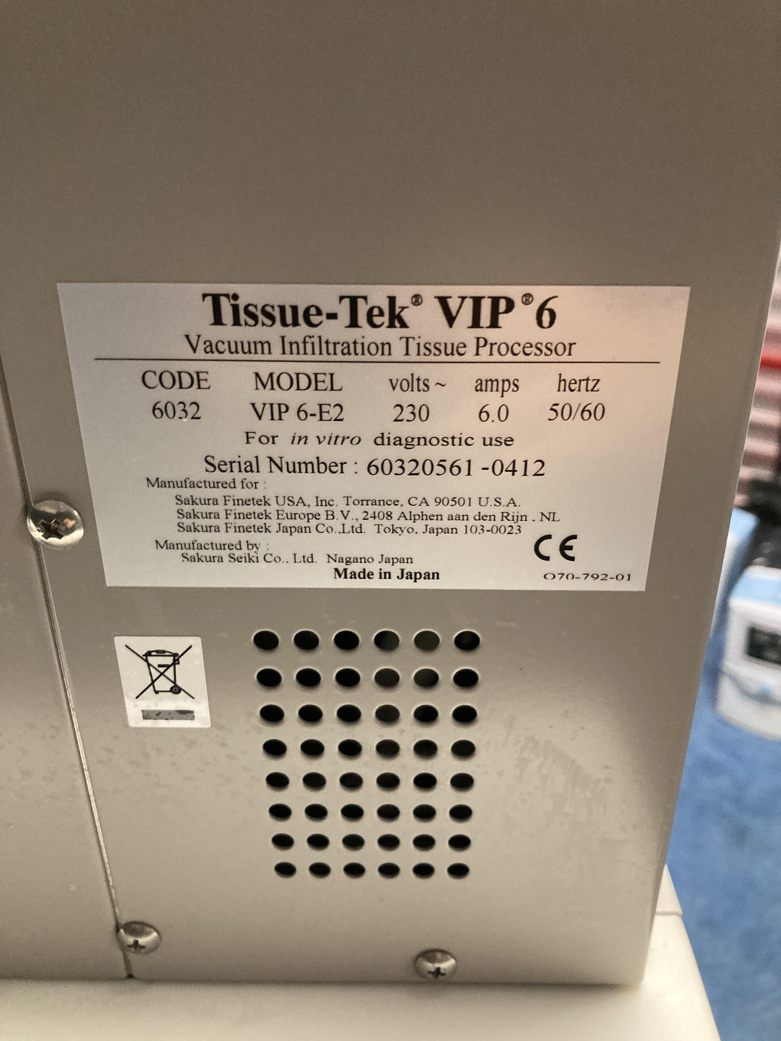 Sell Tissue Processor SAKURA Tissue-Tek VIP 6 (France) | Bimedis