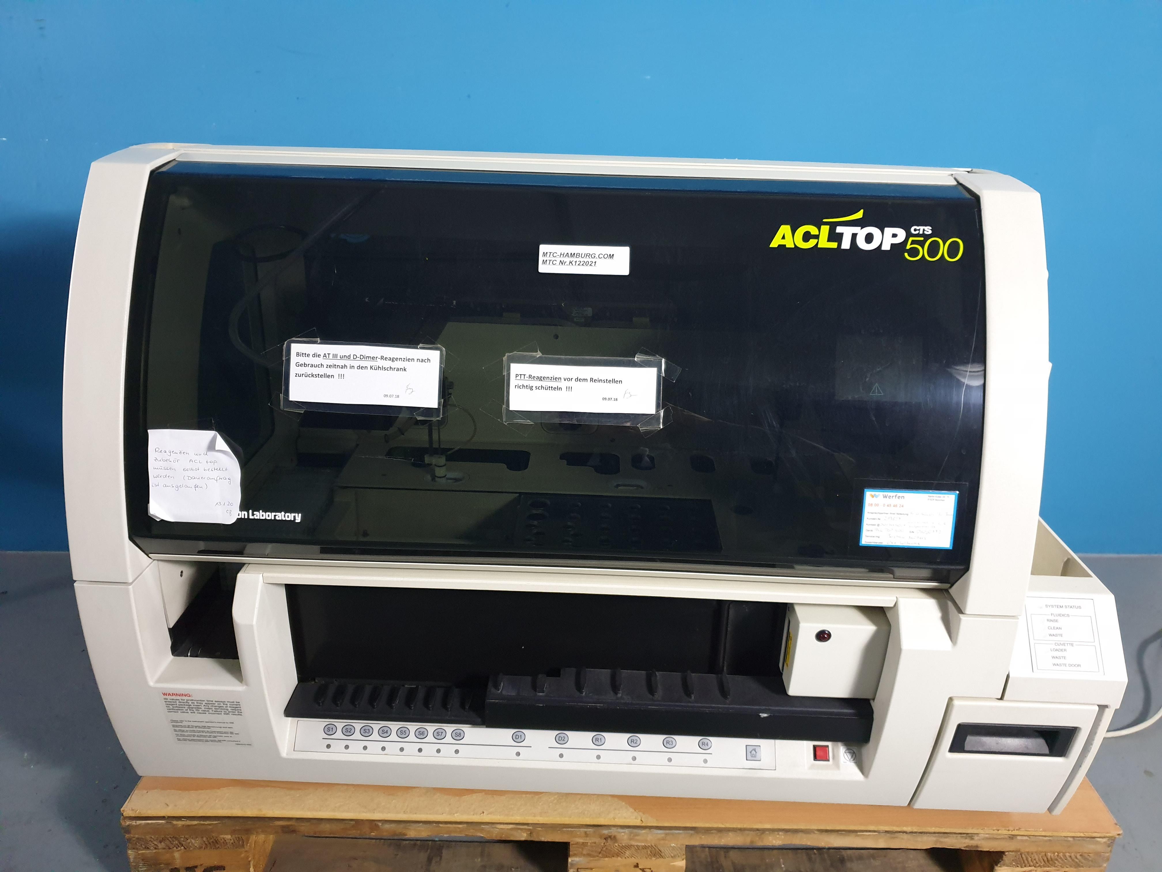 Sell Coagulation Analyzer INSTRUMENTATION LABORATORY ACL TOP 500 CTS ...