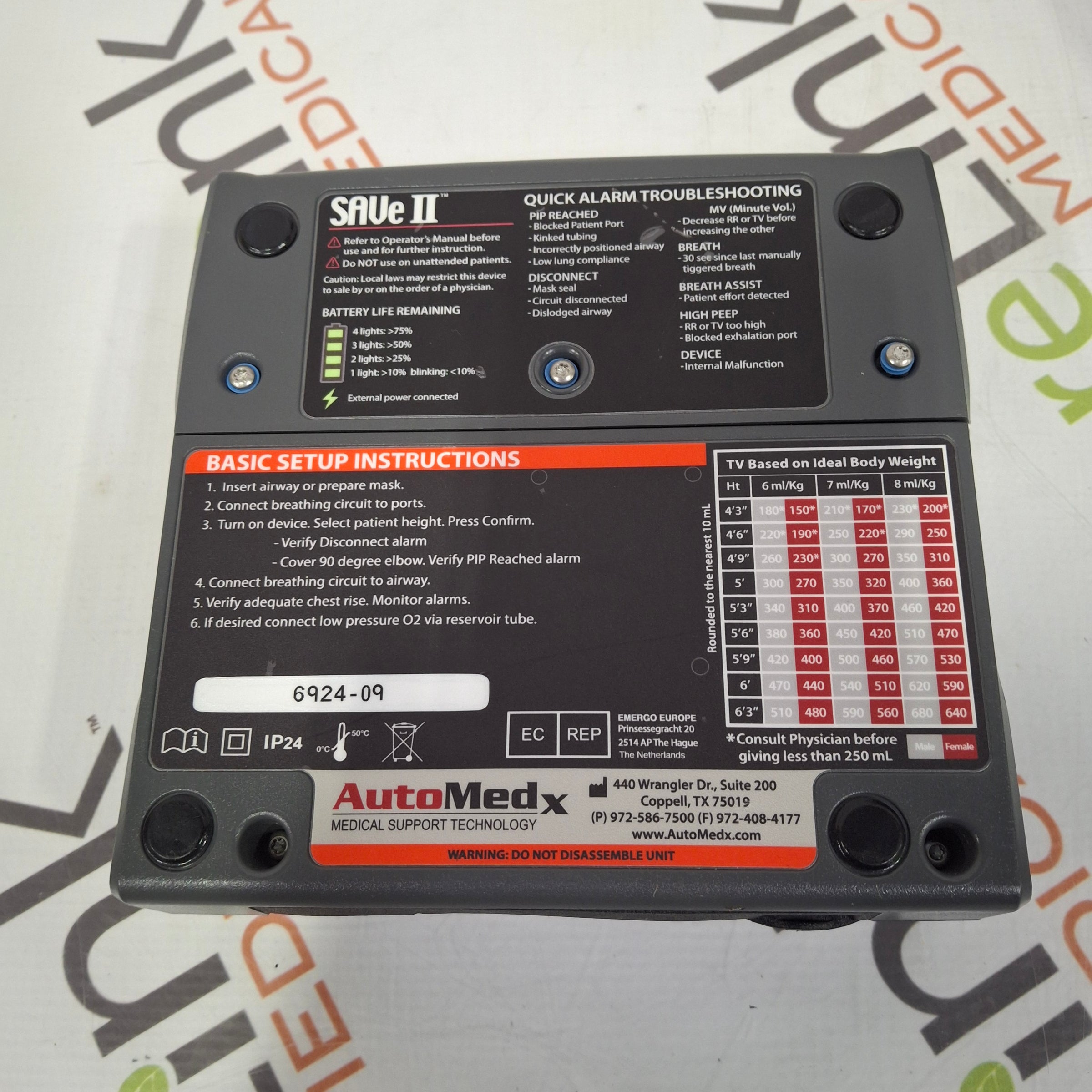 Sell Anesthesia ventilator AUTOMEDX Save II 2019 (United States) | Bimedis