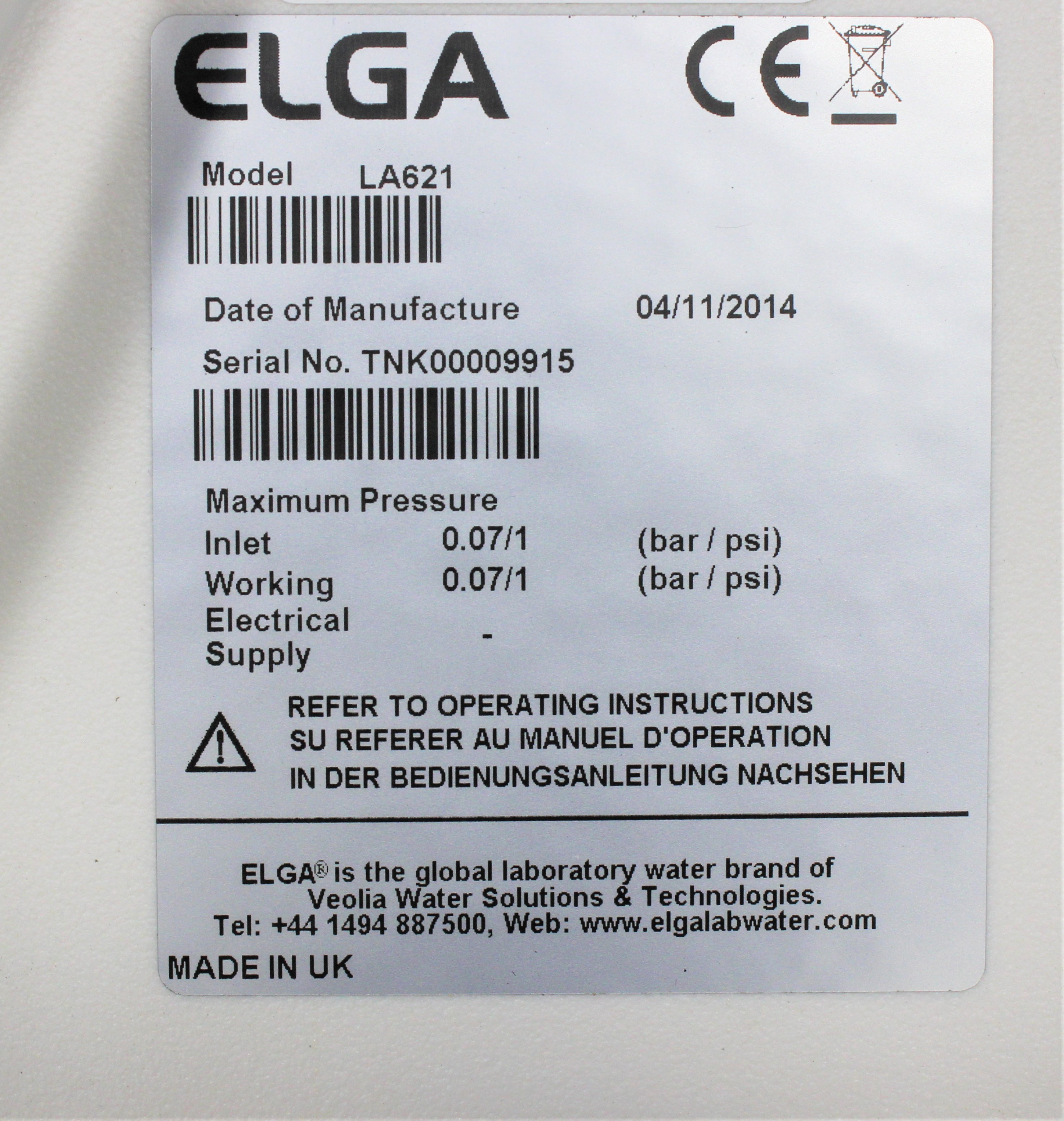 Sell Water treatment system ELGA PURELAB Option-R (United States) | Bimedis