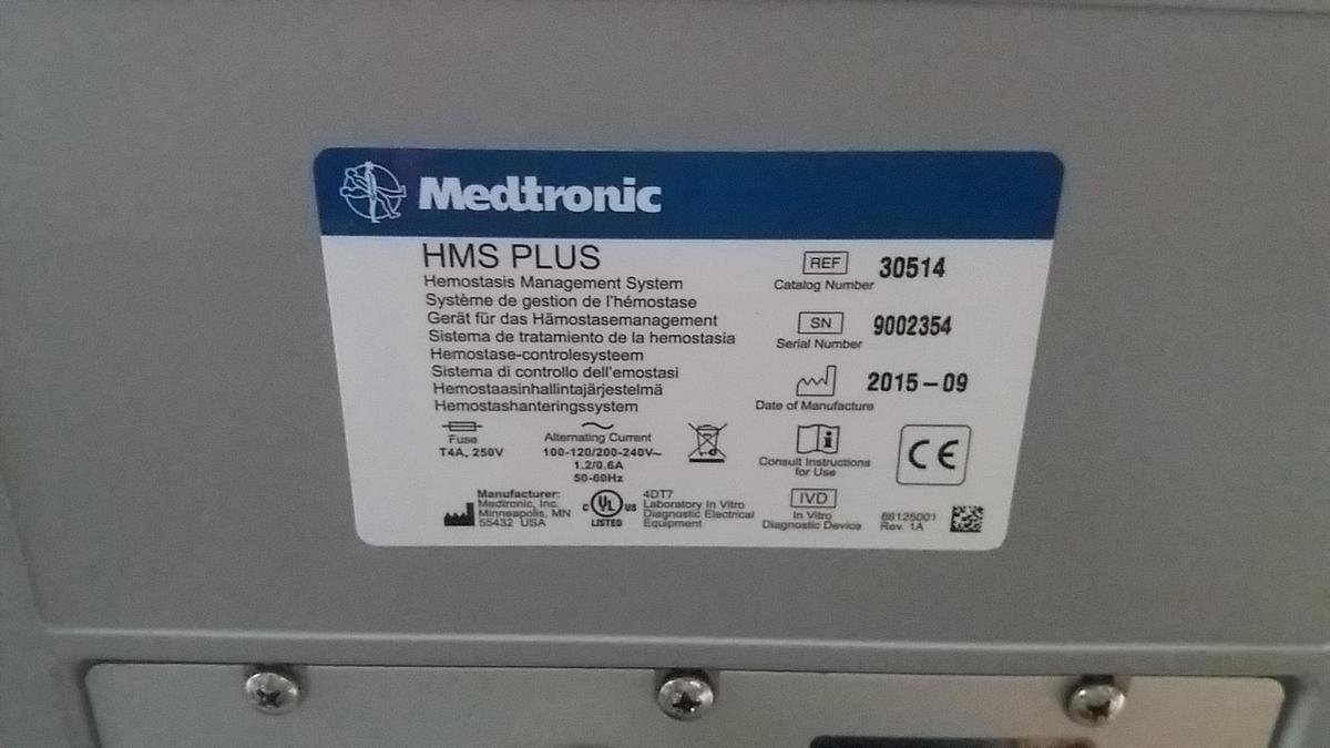 Sell Coagulation Analyzer MEDTRONIC Hepcon HMS Plus 2015 (Poland) | Bimedis