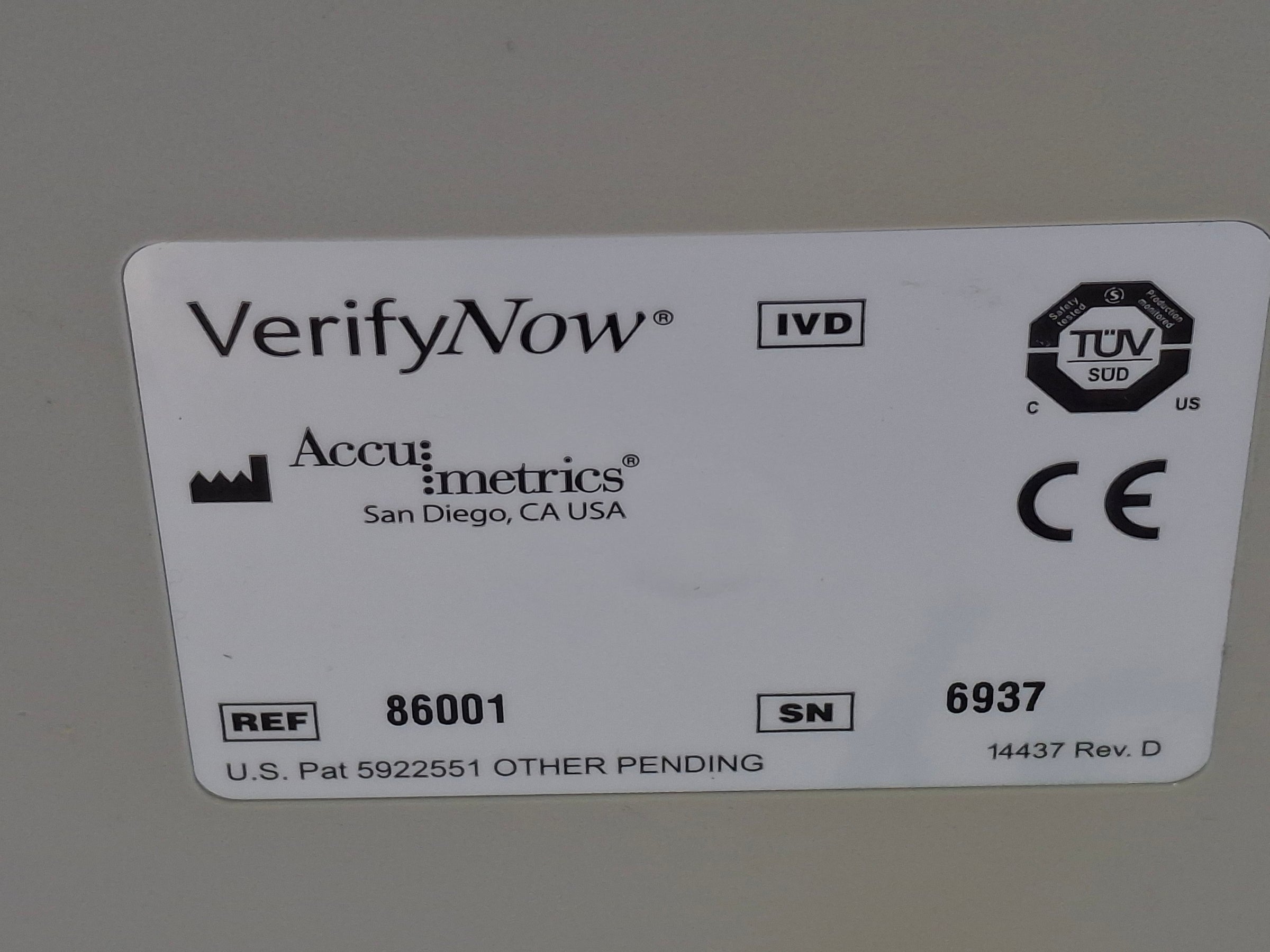 Sell Coagulation Analyzer INSTRUMENTATION LABORATORY VerifyNow 2019 ...